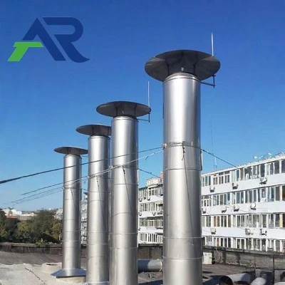 Are there any special installation requirements for a fiberglass chimney on a sloped roof?
